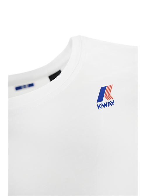 T-shirt in cotone con logo white K-WAY | K 007JE0001